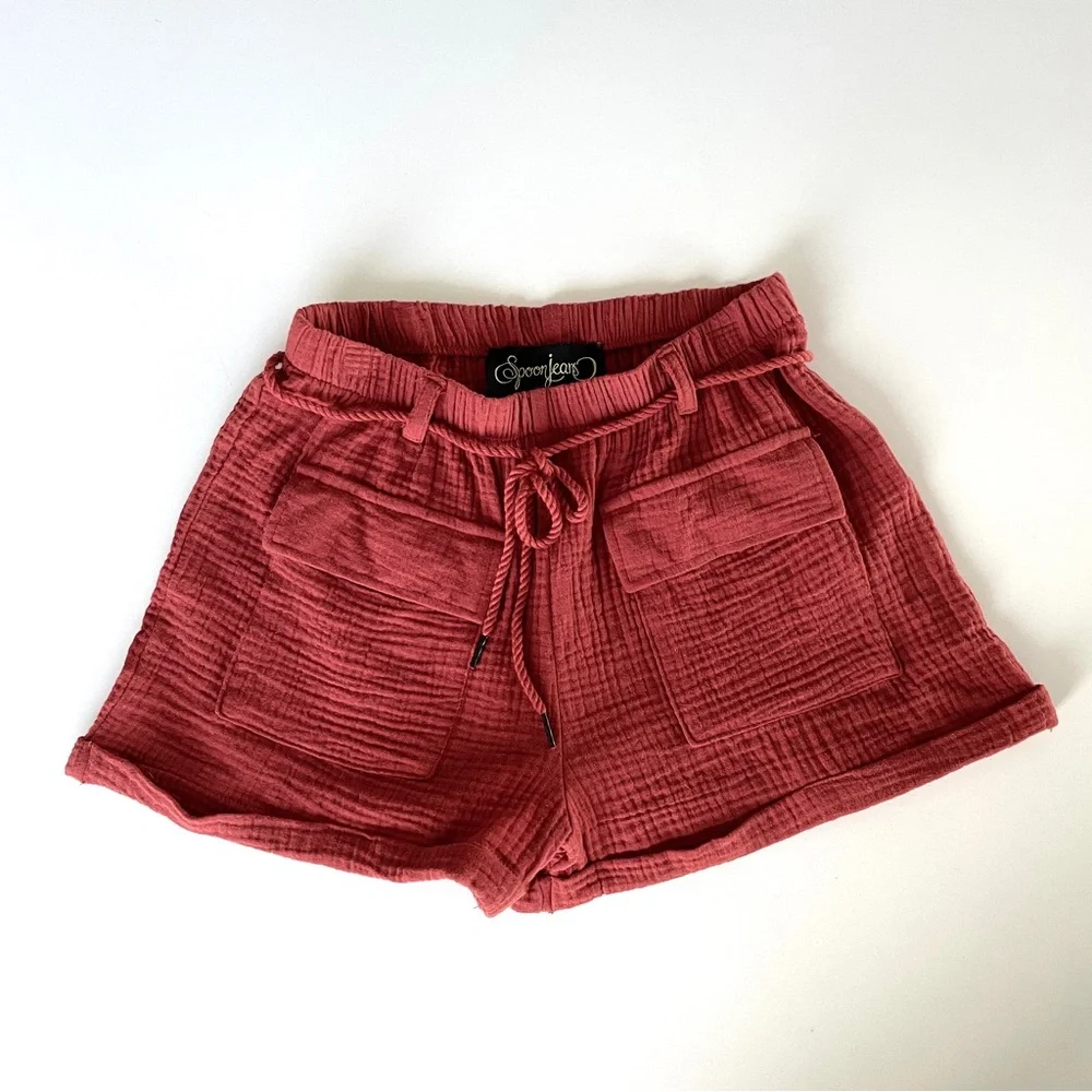Spoon Jeans  Front Pocket Rust Color Shorts Size S - Picture 2 of 5